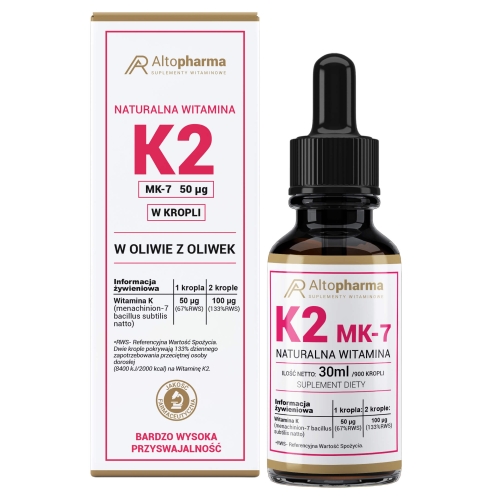 ALTO PHARMA Naturalna Witamina K2 MK-7 Forte W Kroplach 30 ml